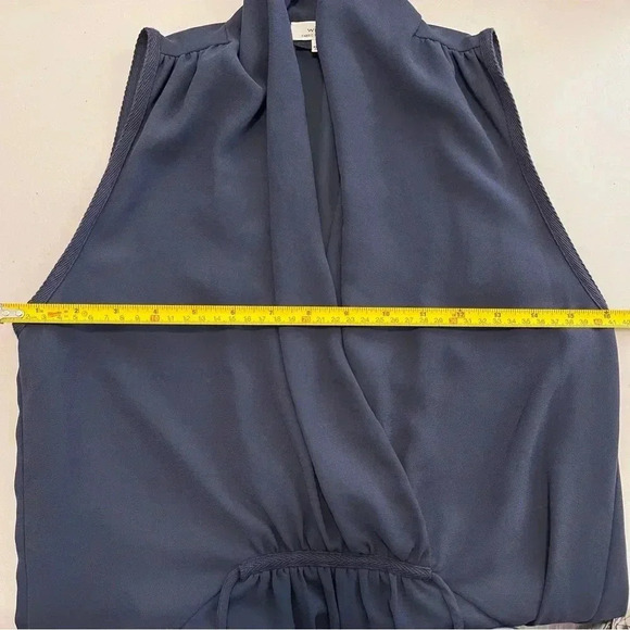 Aritzia‎ Wilfred Sabine Dress Faux-wrap  Mini Dress with pockets in Navy Sz XS - Picture 10 of 11